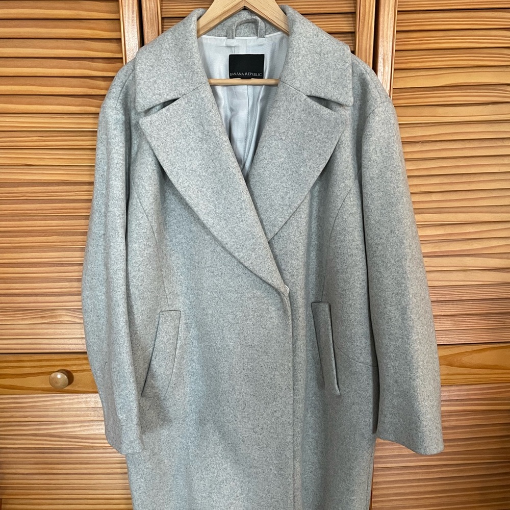 Banana Republic Gray Women's Wool Blend Coat Size M